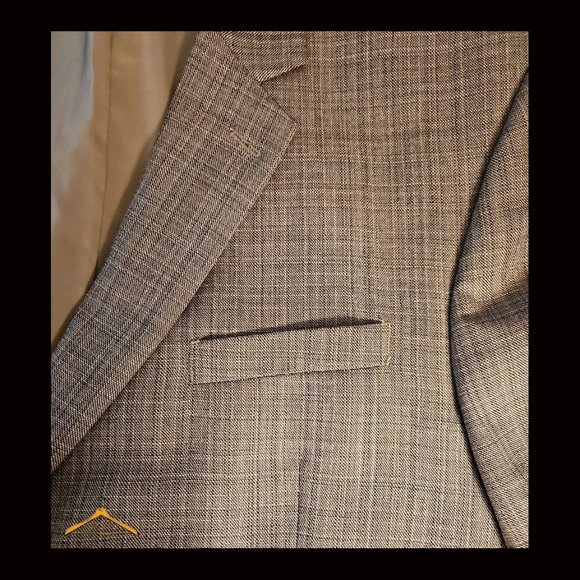 Jos. A. Bank Sport Coat: 48S, 100% Wool,Tan/Brown Plaid, EUC - Picture 6 of 12